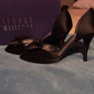 Stuart Weitzman Gallette Black Satin